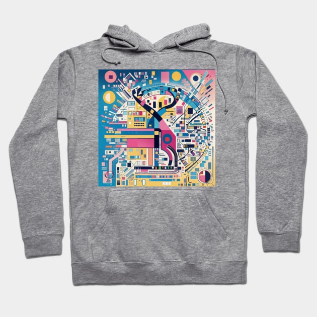 Geometric Art with Stag Pattern Hoodie by ravel.live